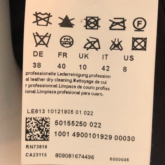 Hugo Boss Lined 2 Button Lamb Leather Blazer Jacket w Pickstitching Brown Sz 8 - Picture 15 of 16